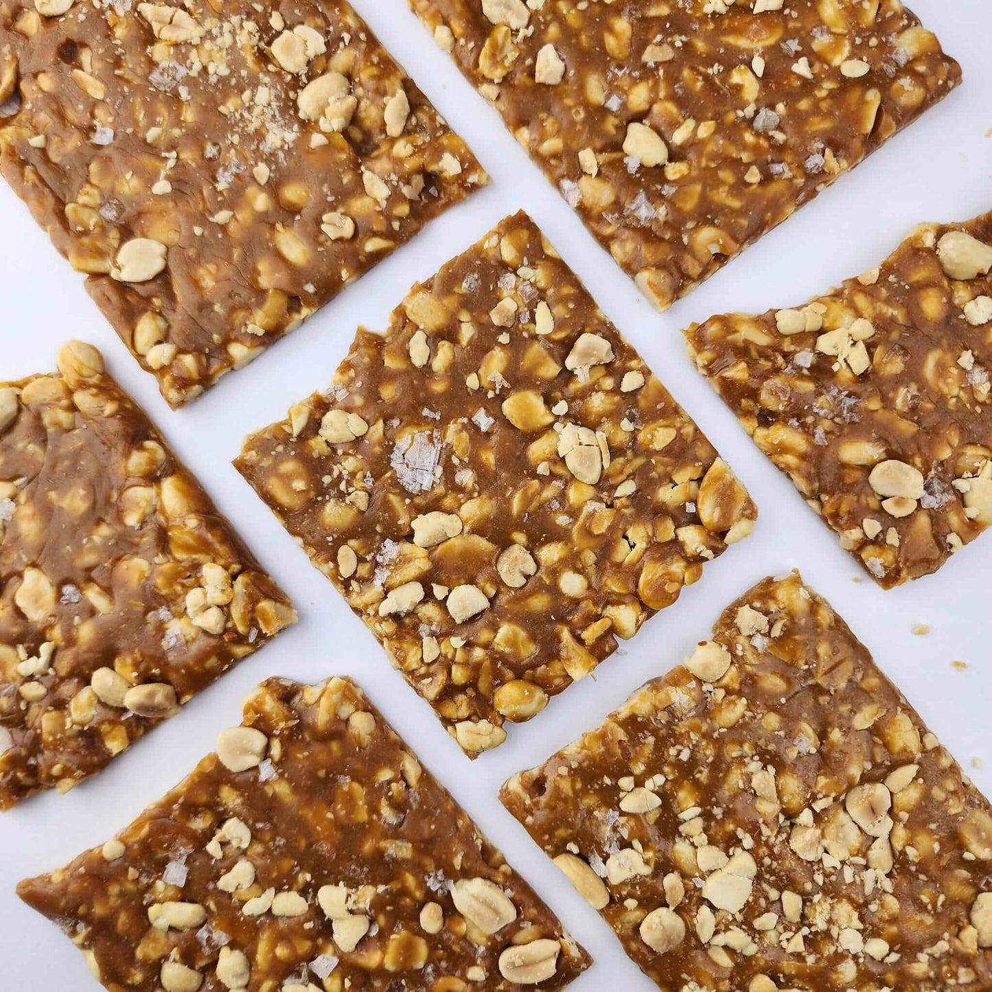 Bob's Brittle Best Ever Peanut Brittle top view — 
golden butter toffee peanut brittle handmade Blue Mountains