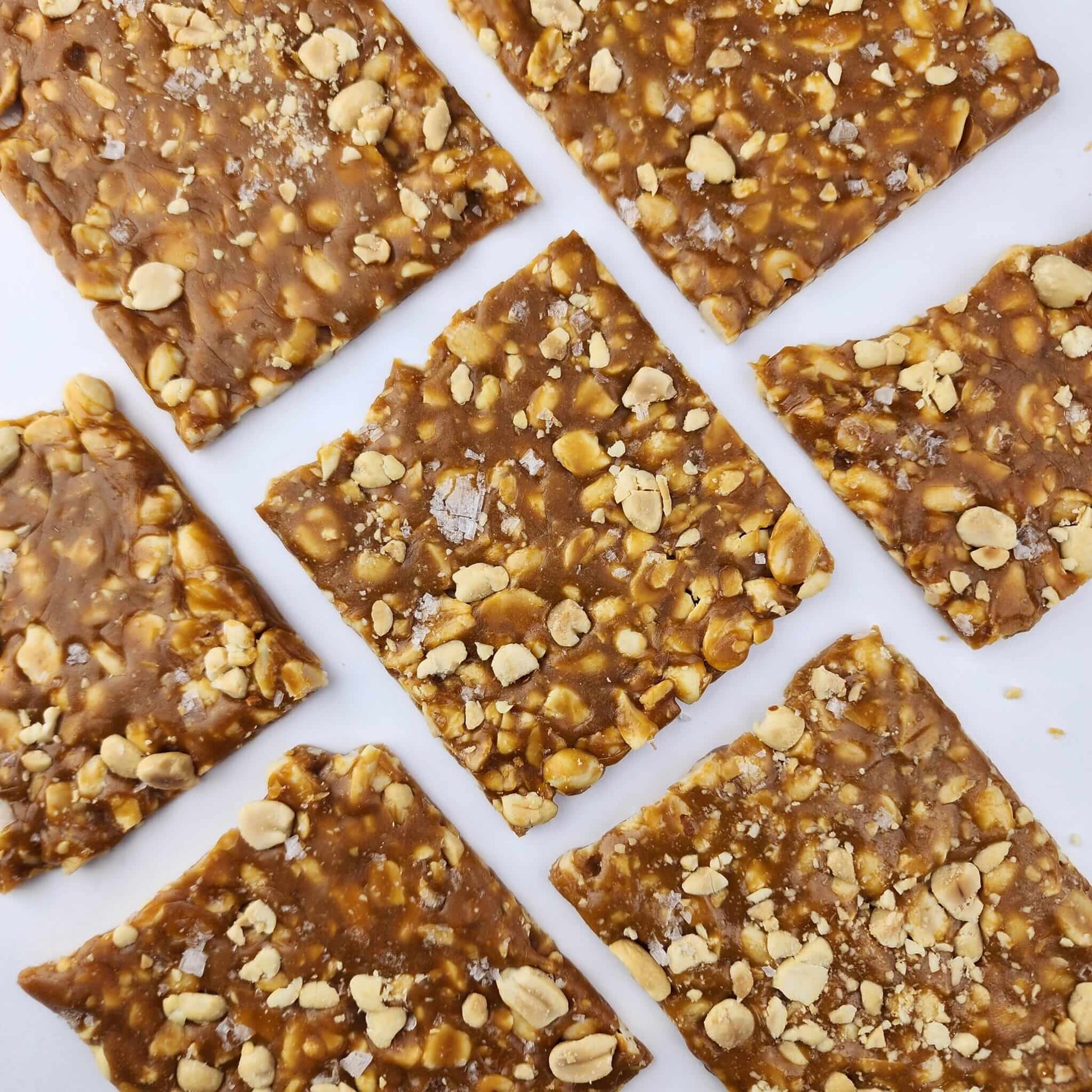 Bob's Brittle Best Ever Peanut Brittle top view — 
golden butter toffee peanut brittle handmade Blue Mountains